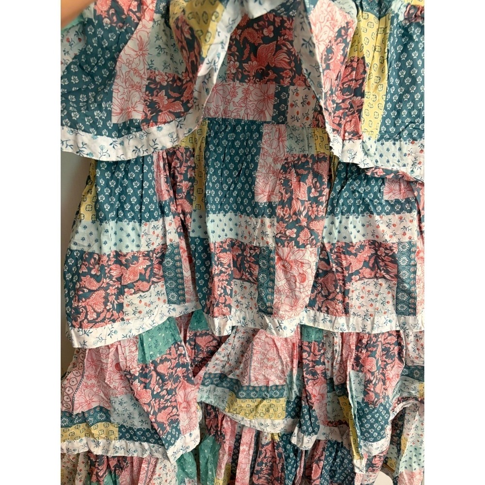 New Simply Southern Patchwork Small Tiered Maxi Dress Ruffle Cotton Cottagecore - Picture 9 of 12